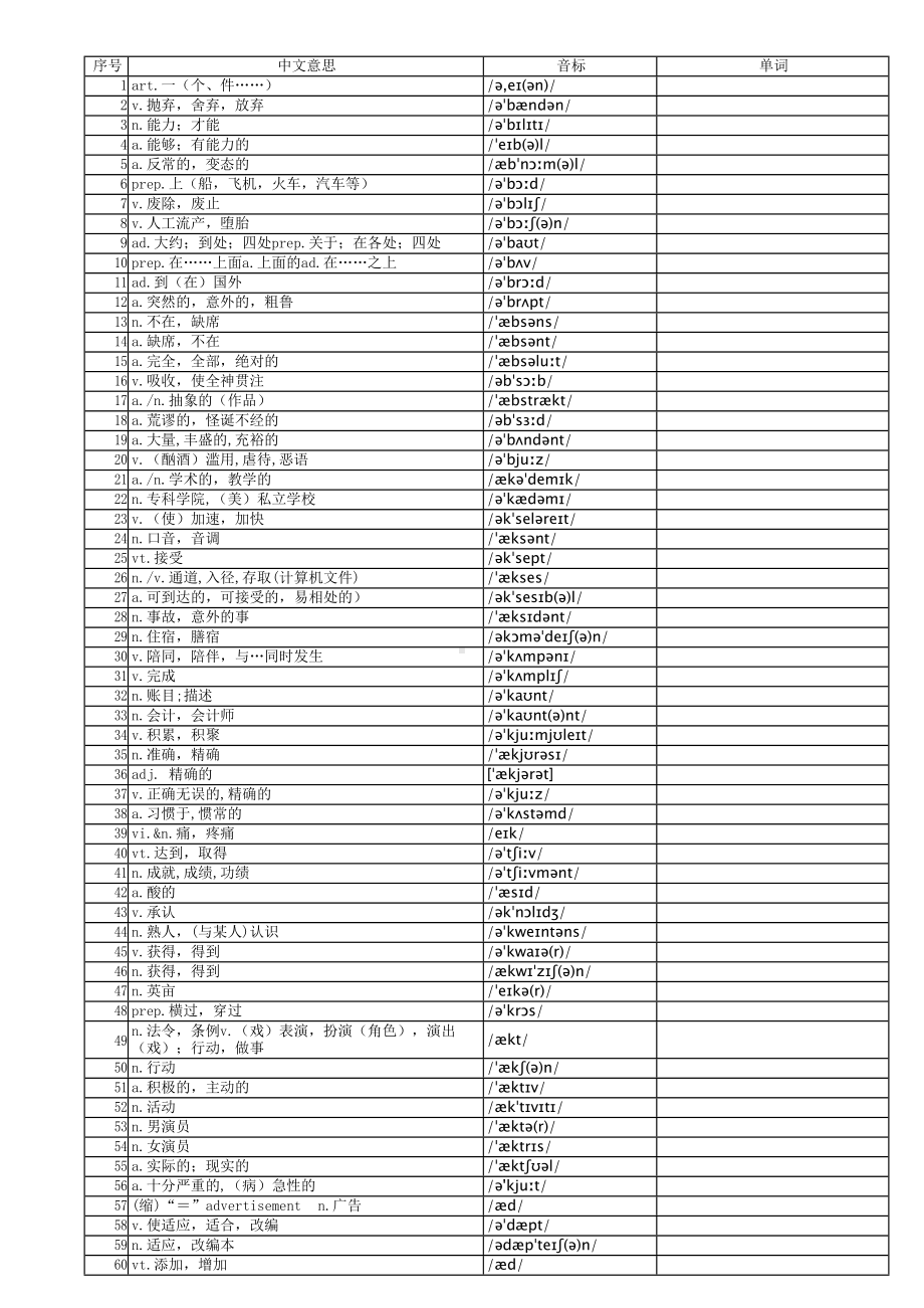 2022届高考英语3500词汇+汉英俱全默写版 （通用精品版）_第1页