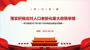 2021年《积极应对人口老龄化重大政策举措的通知》课件全文.ppt