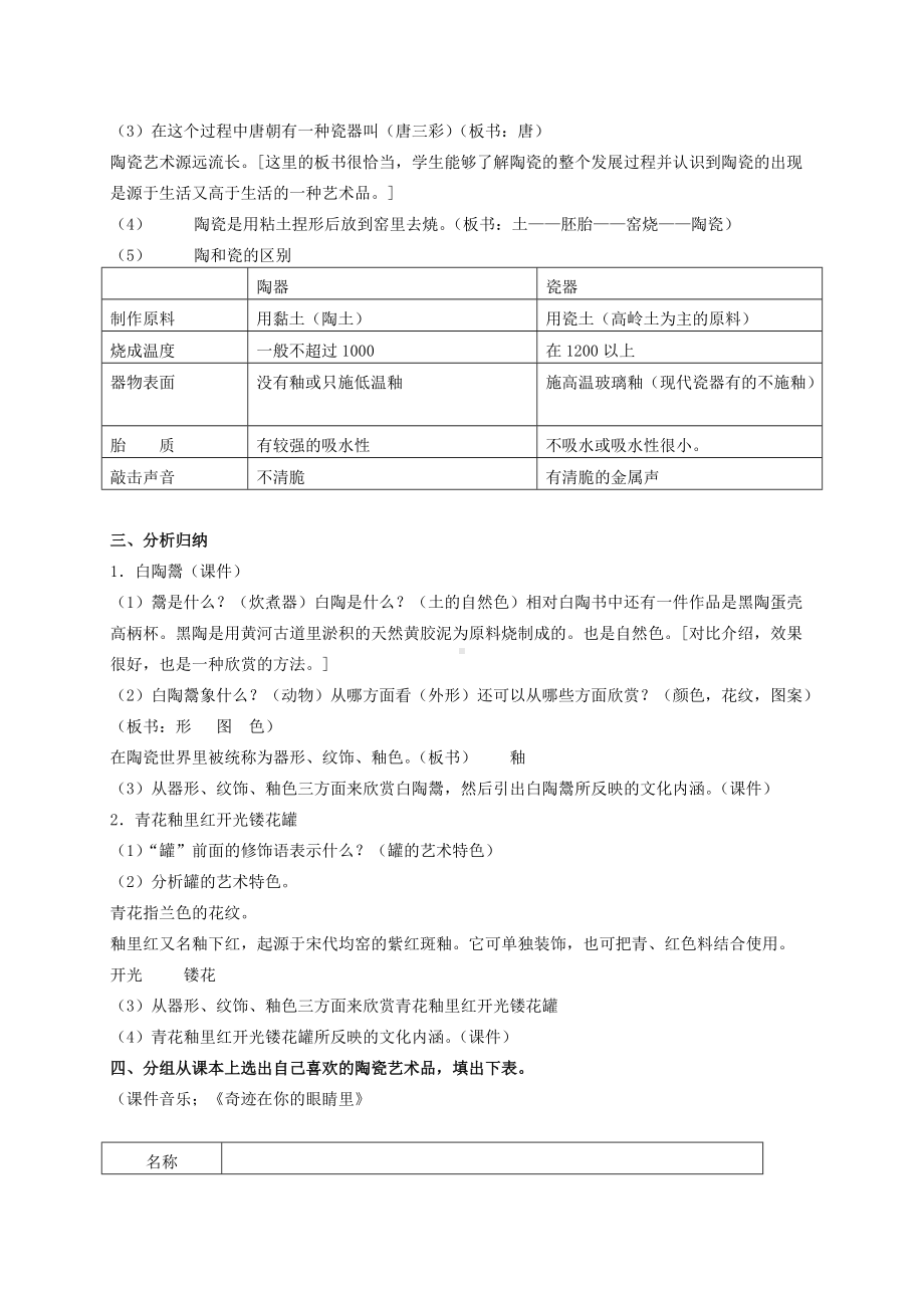 人教小学美术五上《第20课珍爱国宝古代的陶瓷艺术 》word教案 (1).doc_第2页