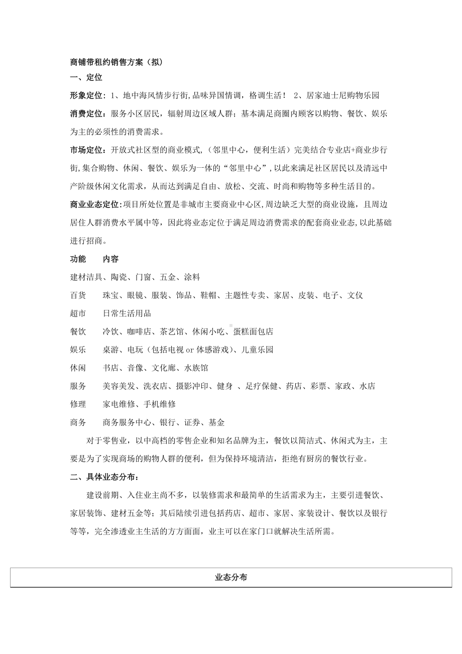 商铺带租约销售方案.doc_第1页