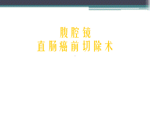 腹腔镜直肠癌前切除ppt演示课件.ppt