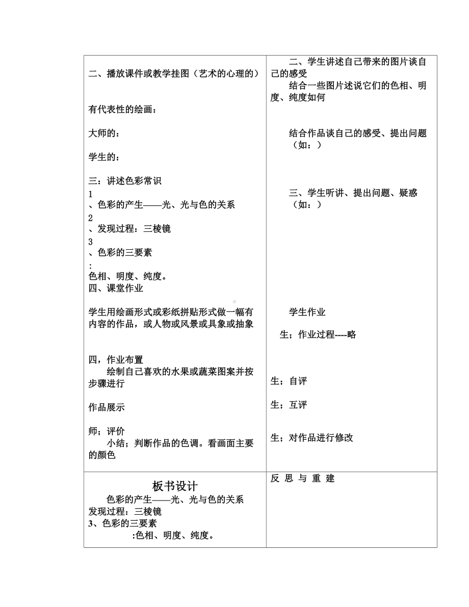 人教小学美术四上《第2课画家的调色板》word教案.doc_第2页