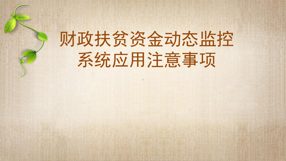 财政扶贫资金动态监控系统应用注意事项幻灯片课件.ppt_第1页