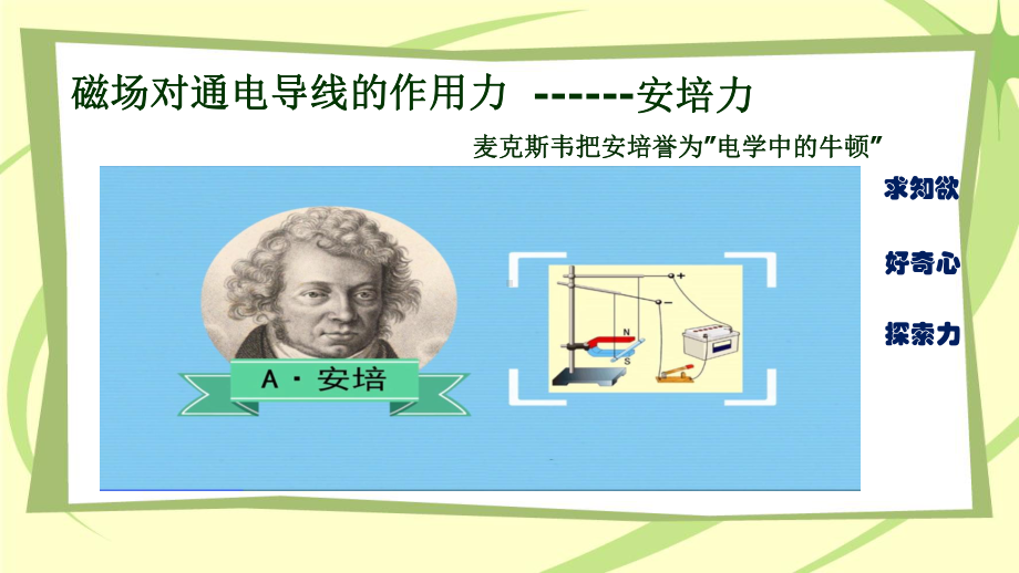 1.1磁场对通电导线的作用力ppt课件--（2019） 新人教版高中物理高二下学期选择性必修二 (1).pptx_第2页