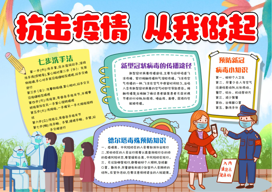 抗疫手抄报抗击疫情从我做起.pdf_第1页