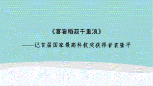 高中语文《-喜看稻菽千重浪――记首届国家最高科技奖获得者袁隆平》ppt课件.ppt