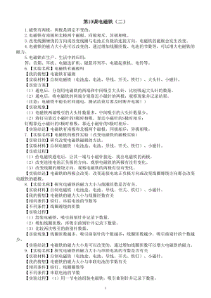 小学科学青岛版五四制五年级下册第三单元第10课《电磁铁（二）》知识点整理.doc