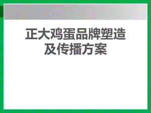 正大鸡蛋品牌塑造及传播方案课件.ppt