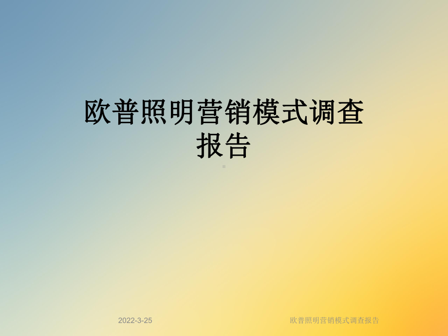 欧普照明营销模式调查报告课件.ppt_第1页