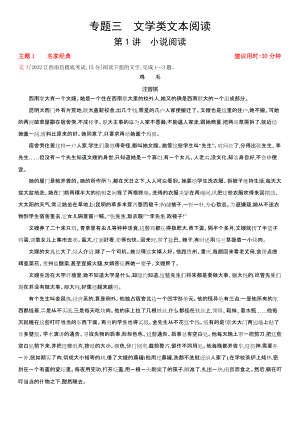 2023届老高考语文复习练习 专题三 文学类文本阅读（含解析）.docx