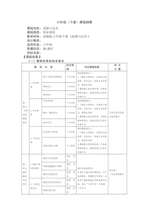 统编版六年级下册道德与法治课程纲要.docx