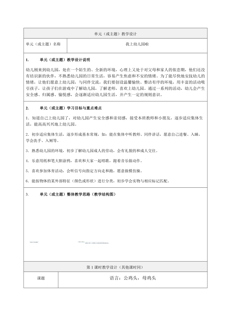 《我上幼儿园啦》教学设计-优质教案.docx_第1页