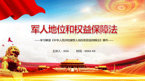 成为全社会尊崇的职业2021年《军人地位和权益保障法》图文PPT教学课件.pptx