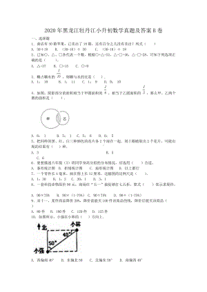 2020年黑龙江牡丹江小升初数学真题及答案B卷.doc