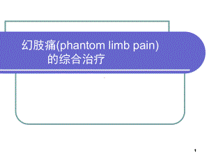 幻肢痛的综合治疗医学PPT课件.ppt