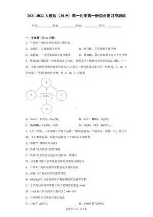 综合复习与测试-（2019）新人教版高中化学高一上学期必修第一册.doc