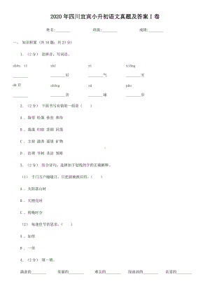 2020年四川宜宾小升初语文真题及答案I卷.doc