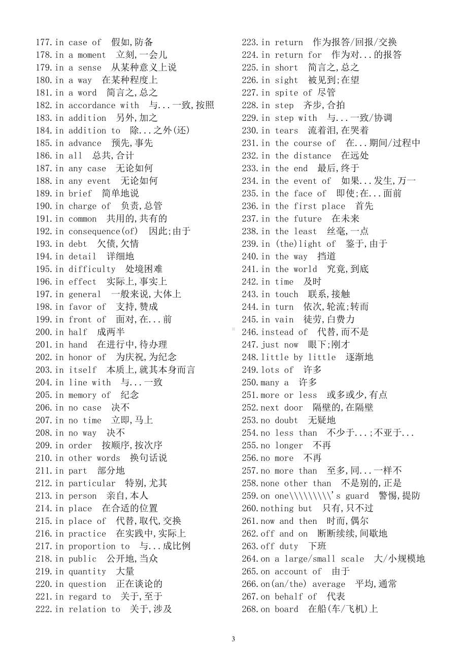 高中英语基础词组汇总（共340条）.doc_第3页