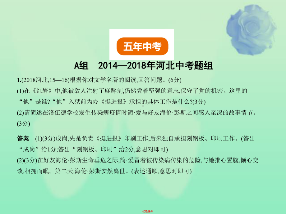 中考语文总复习第一部分基础知识积累与运用专题六文学常识文化常识与名著阅读试题部分课件.ppt_第2页