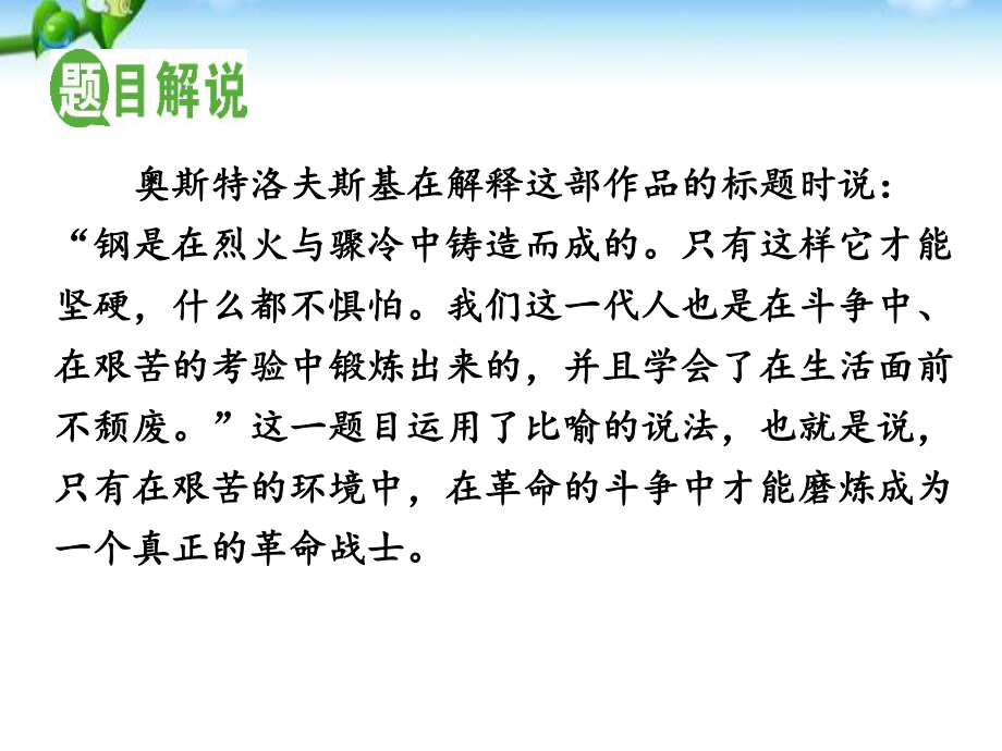 《钢铁是怎样炼成的》摘抄和做笔记PPT优秀课件1.pptx_第2页