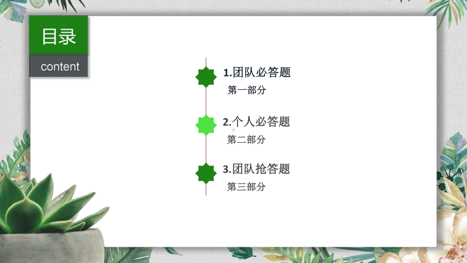 绿色清新简约古诗词知识竞赛图文PPT教学课件.pptx_第2页