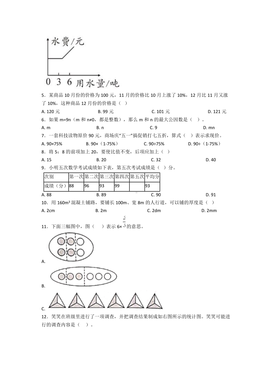 2020年上海彭浦中学小升初数学真题及答案.doc_第2页