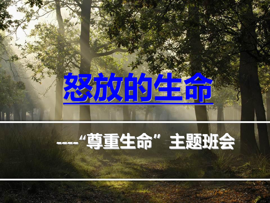 怒放的生命-“尊重生命”主题班会ppt课件.ppt_第1页