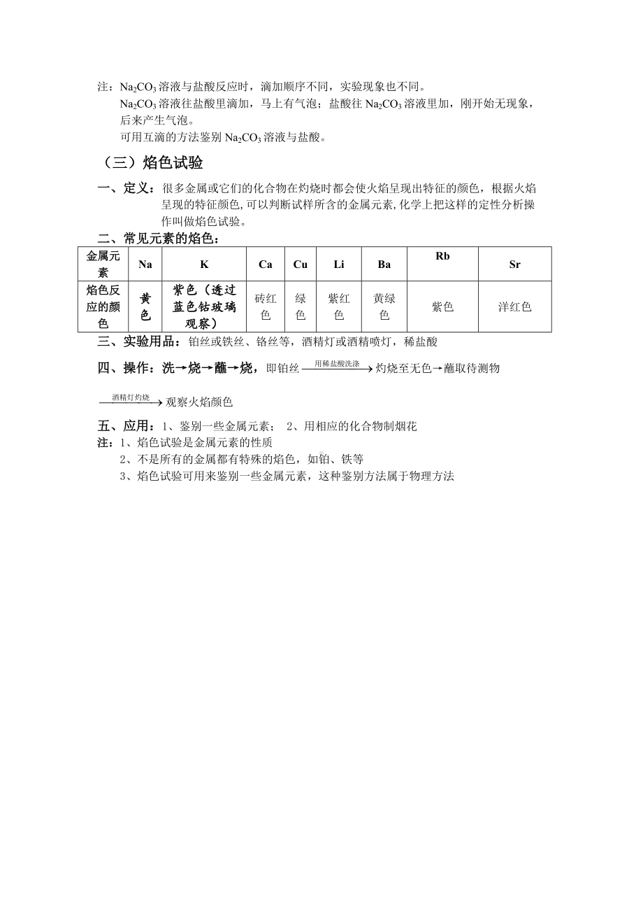 （2019）新人教版高中化学必修第一册2.1 钠及其化合物 基础知识复习讲义.doc_第3页