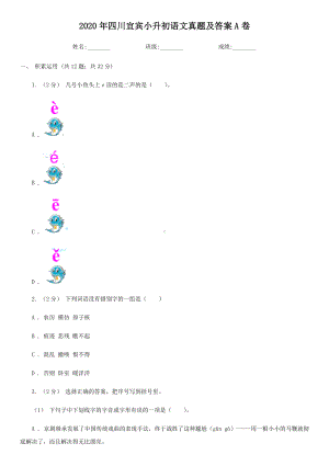 2020年四川宜宾小升初语文真题及答案A卷.doc