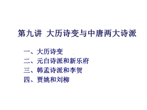 中唐诗歌-大历诗变与中唐两大诗派(上)课件.ppt