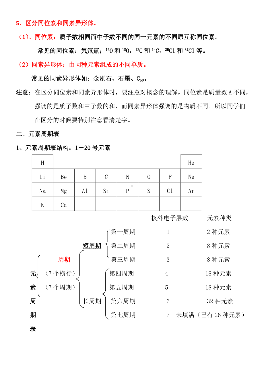 （2019）新人教版高中化学高一必修第一册第四章 4.1原子结构及元素周期表同步知识讲练 导学案.docx_第2页