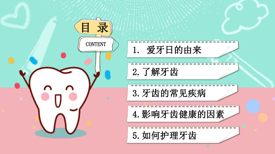 简约卡通风全国爱牙日主题教育图文PPT教学课件.pptx_第2页