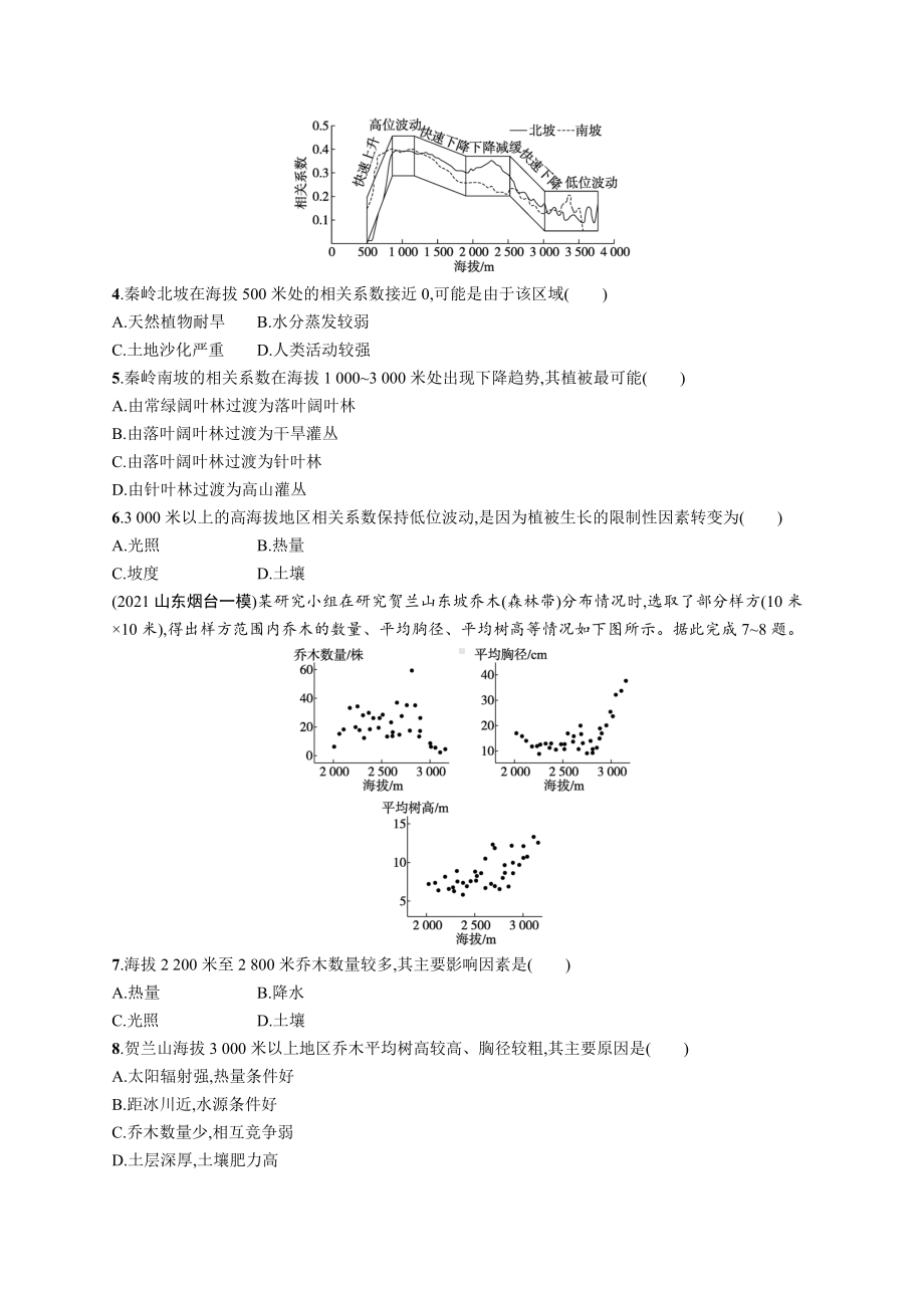 2023年老高考地理一轮复习 单元质检卷(六)　自然地理环境的整体性与差异性.docx_第2页