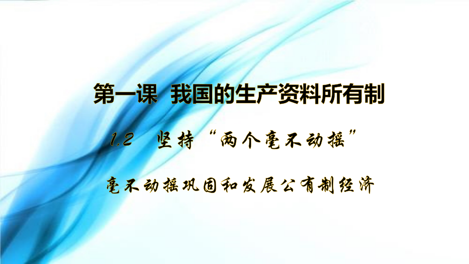 统编版高中政治必修二1.2 坚持“两个毫不动摇”习题ppt课件.rar