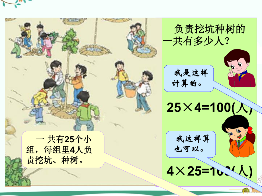 人教版小学四年级下数学乘法运算定律讲课PPT课件.ppt_第2页