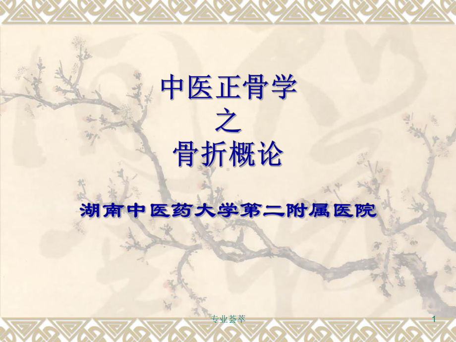 中医正骨学之骨折概论：病因病机、分类、诊断、并发课件.pptx_第1页