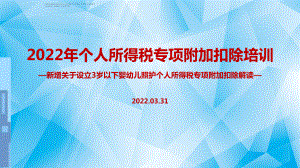 2022年个税专项附加扣除（含3岁婴幼儿）PPT（培训学习ppt课件）.ppt