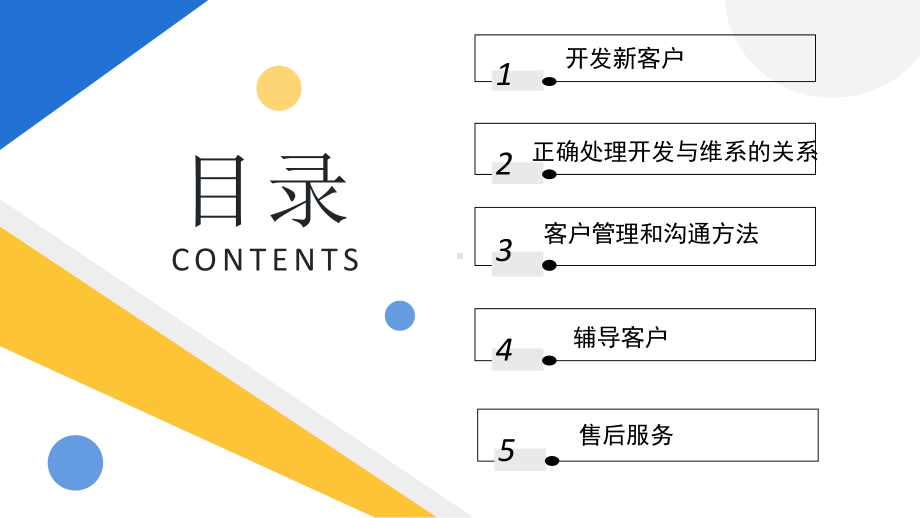 黄蓝简约大气客户管理技巧PPT模板.pptx_第2页