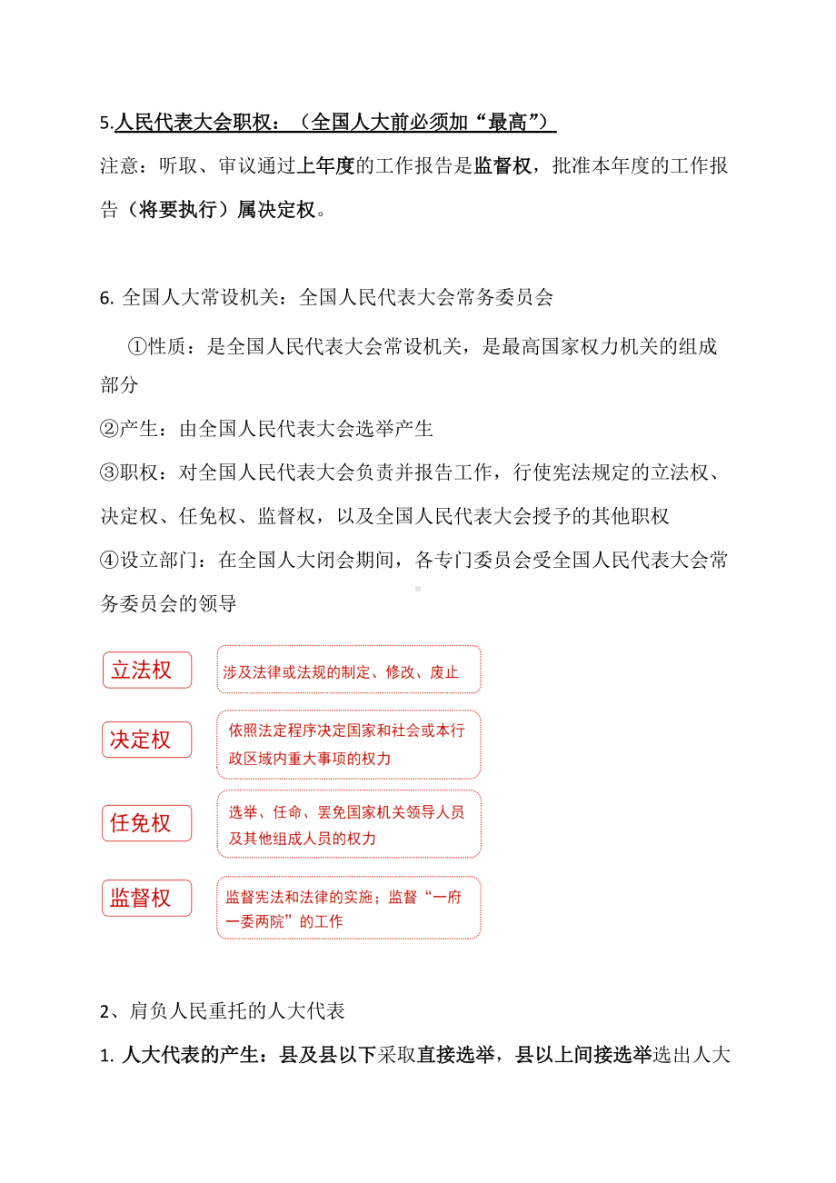 5.1 人民代表大会：我国的国家权力机关 复习提纲-（部）统编版高中政治高一必修三.docx_第2页