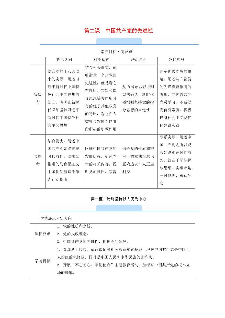 2.1始终坚持以人民为中心学案-（部）统编版高中政治必修三政治与法治.doc_第1页