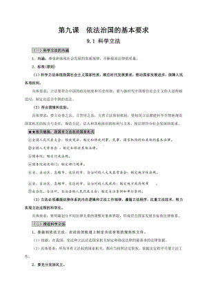 第九课 依法治国的基本要求 知识点总结-（部）统编版高中政治高一必修三.doc