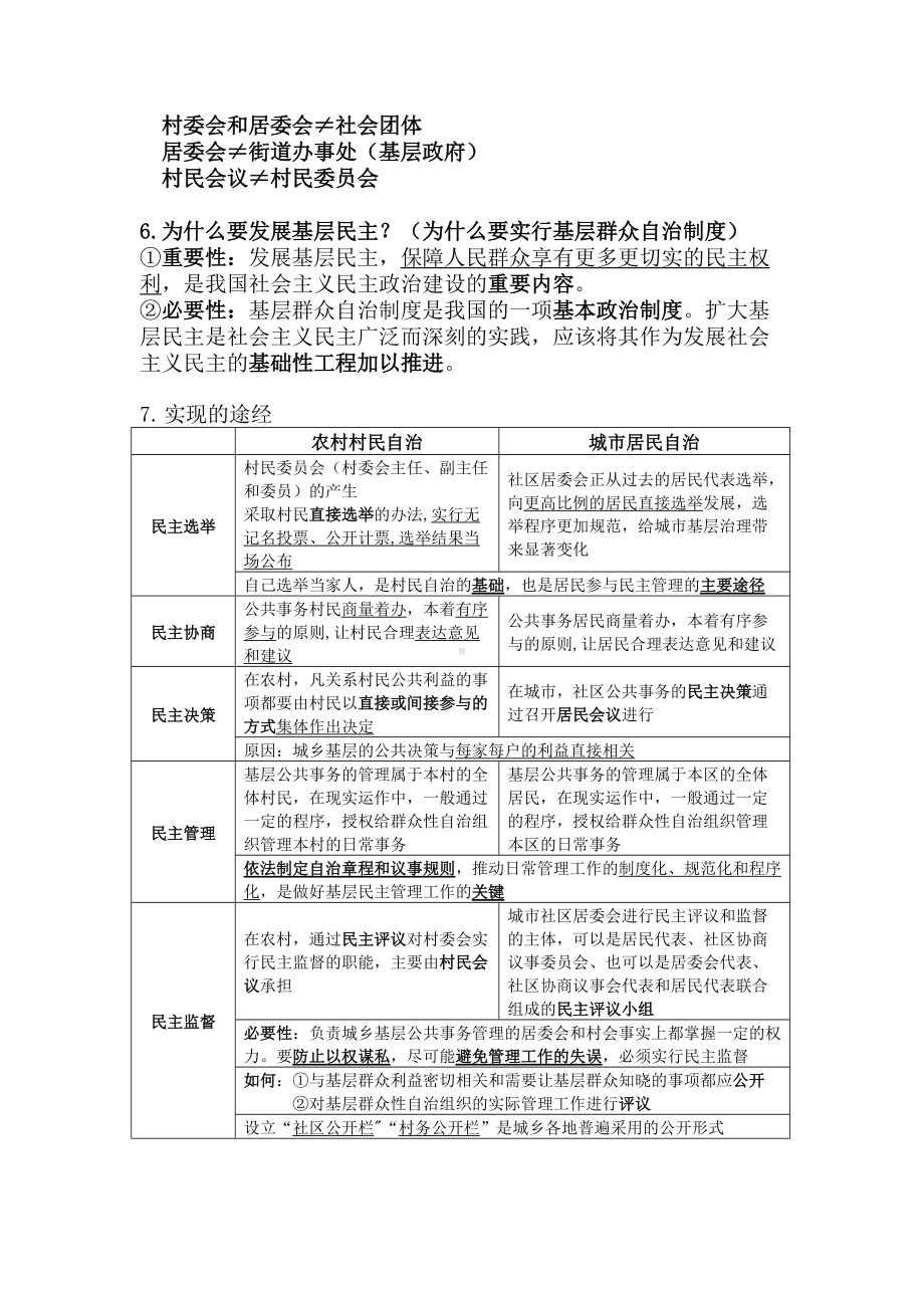 6.3 基层群众自治制度 复习提纲-（部）统编版高中政治高一必修三.docx_第2页