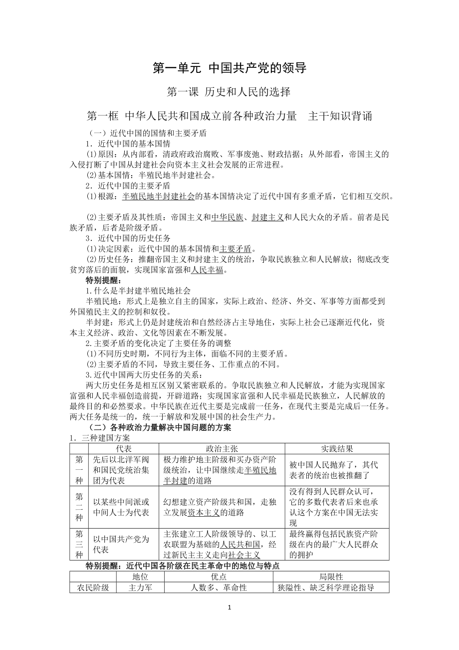 （部）统编版高中政治必修三政治与法治主干知识梳理.doc_第1页