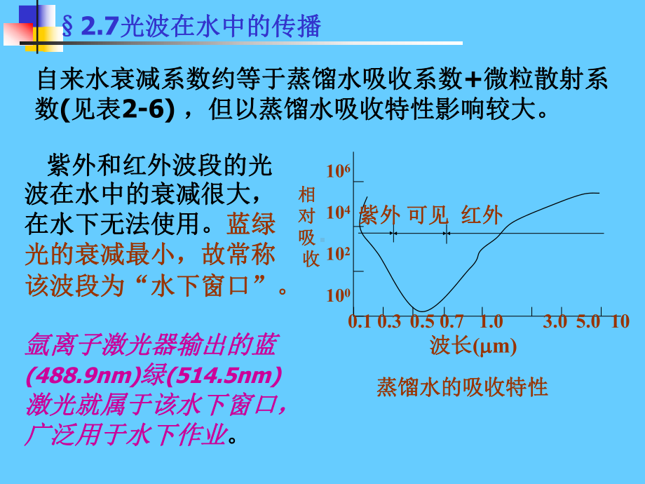 《光电子技术》课件：§2.7 光波在水中的传播.ppt_第2页