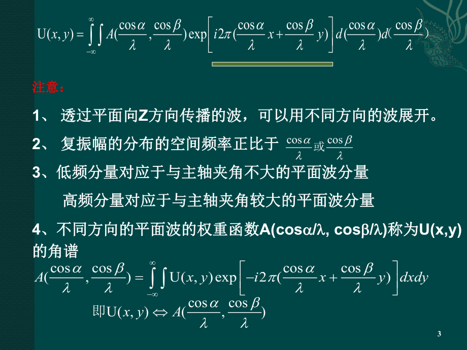 《光学信息处理》课件：2.1平面波的角谱理论(1).ppt_第3页