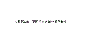 （2019）新人教版高中化学必修二实验活动5 不同价态含硫物质的转化 ppt课件.pptx