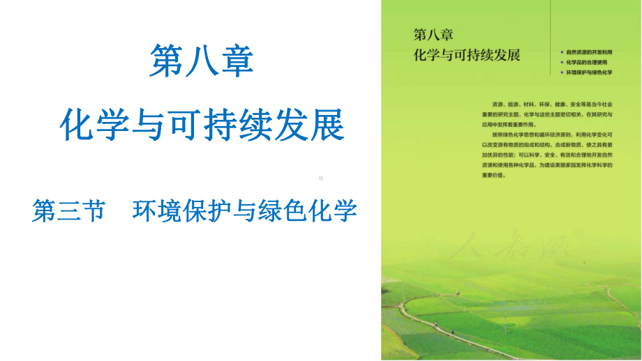 （2019）新人教版高中化学必修二第八章 化学与可持续发展 第三节 环境保护与绿色化学 ppt课件.pptx_第1页