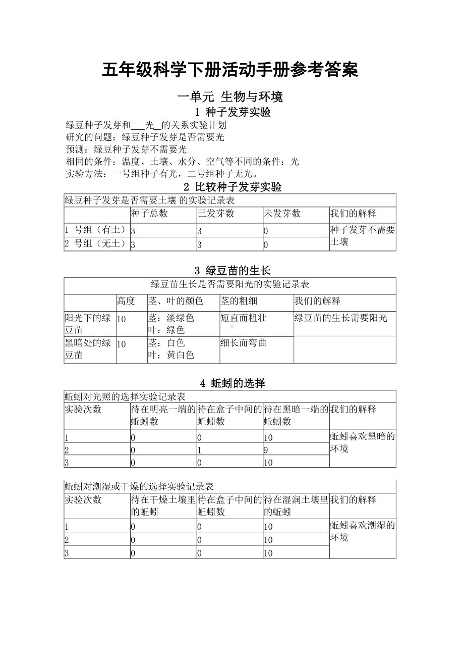 小学科学教科版五年级下册科学活动手册参考答案（2022新版）.docx_第1页