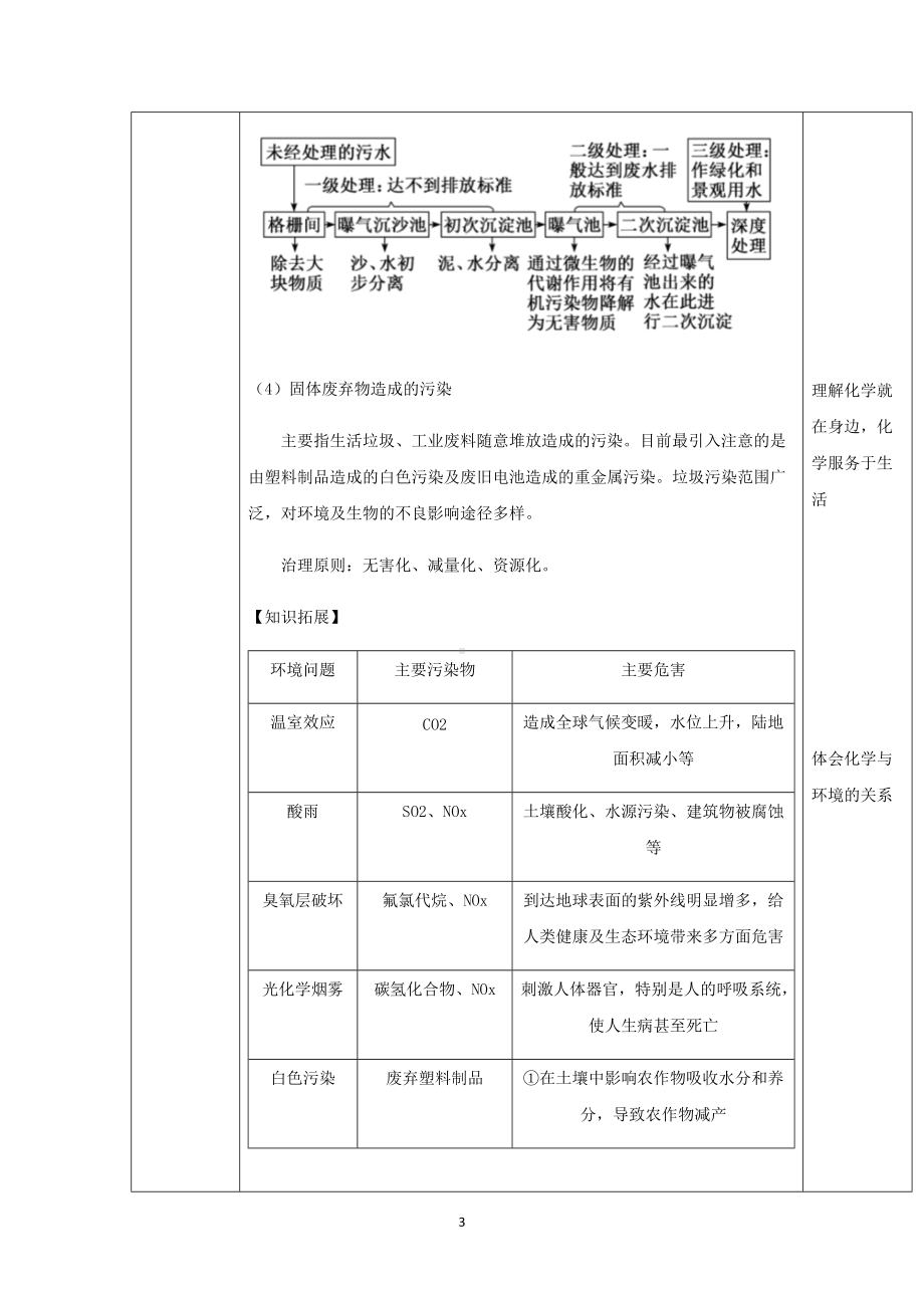 8.3环境保护与绿色化学 教学设计-（2019）新人教版高中化学必修二.docx_第3页