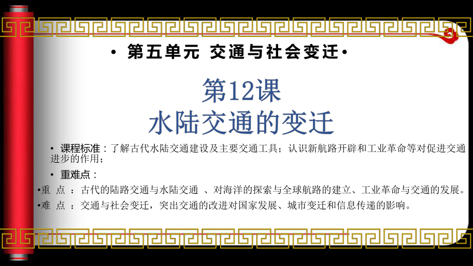 第12课 水陆交通的变迁 ppt课件-（部）统编版《高中历史》选择性必修二 (2).pptx_第1页